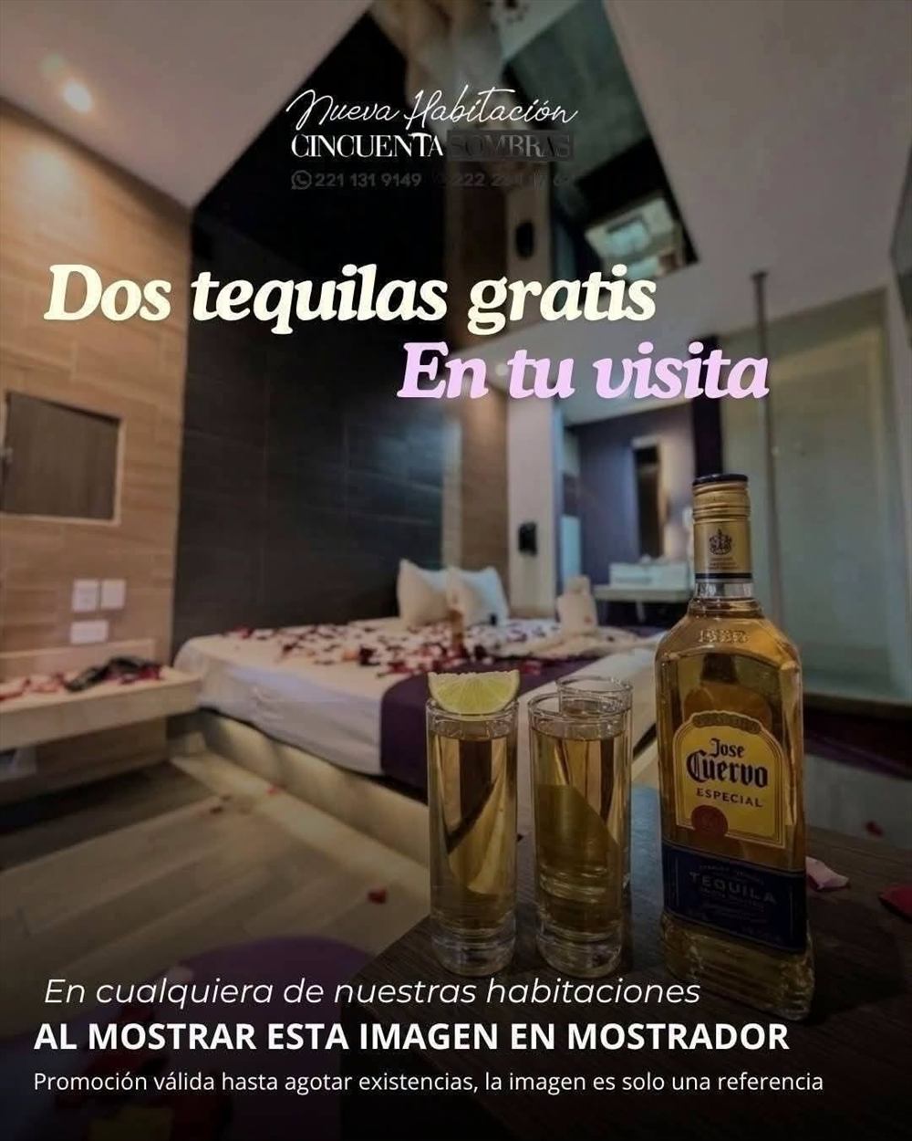 Promoción de tequilas gratis en Motel M14
