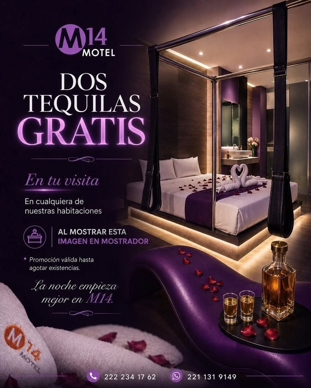 Promoción dos tequilas gratis